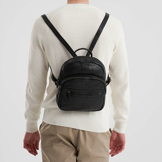 Рюкзак Dr.Koffer из натуральной кожи черный