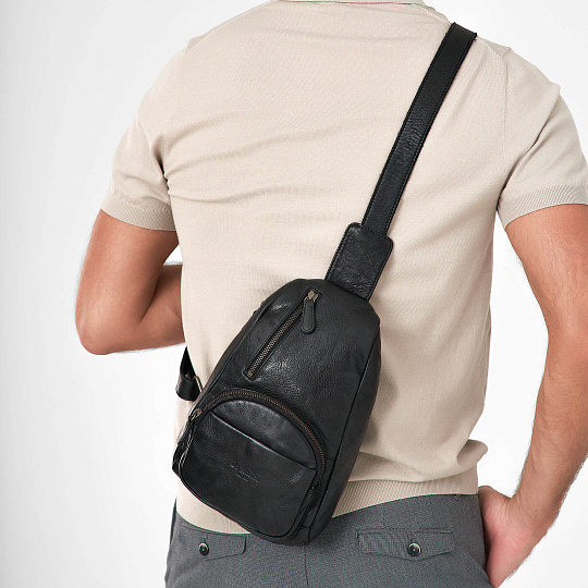 Рюкзак Dr.Koffer из натуральной кожи черный