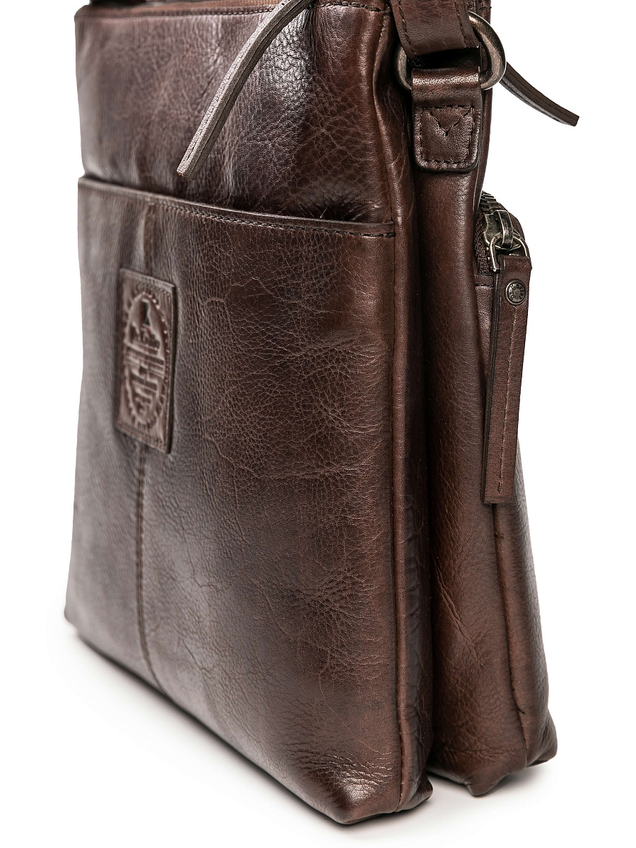Сумка через плечо Dr.Koffer из натуральной кожи коричневая