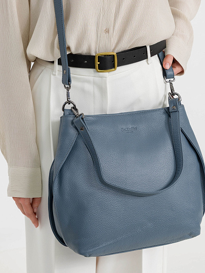 Женская сумка Dr.Koffer из натуральной кожи голубая