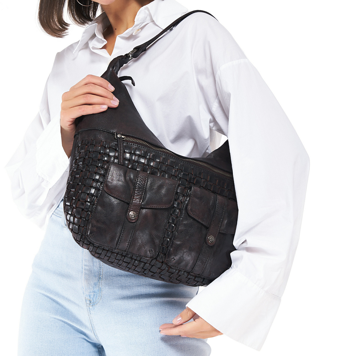 Сумка через плечо Dr.Koffer из натуральной кожи коричневая