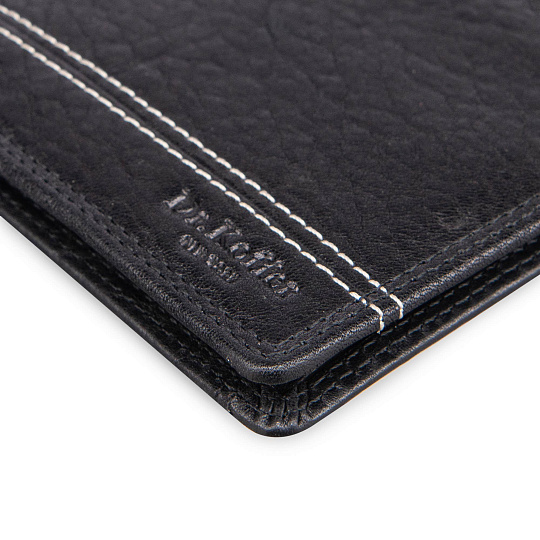 Зажим для денег Dr.Koffer из натуральной кожи черный