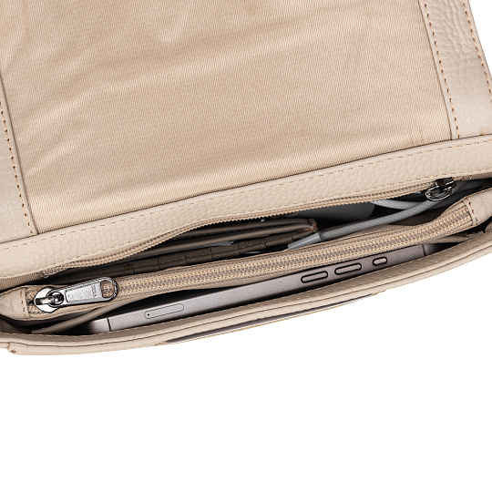 Женская сумка Dr.Koffer из натуральной кожи бежевая