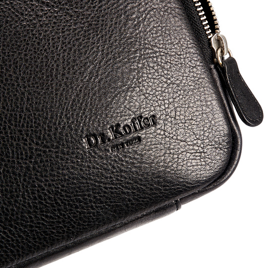 Сумка через плечо Dr.Koffer из натуральной кожи черная