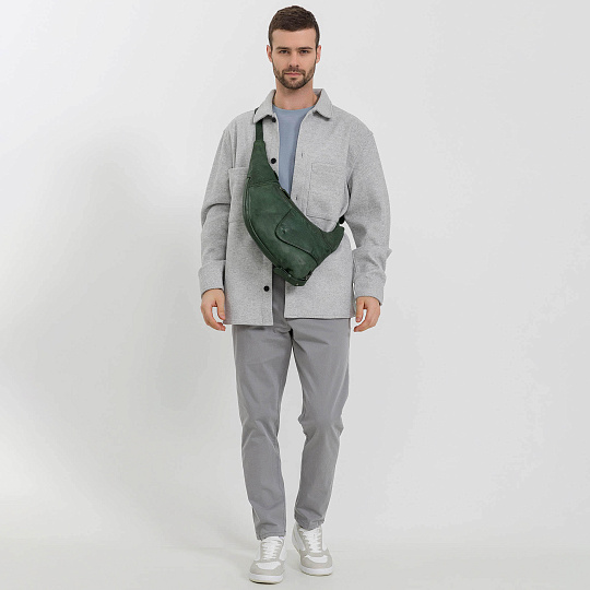 Рюкзак Dr.Koffer из натуральной кожи зеленый