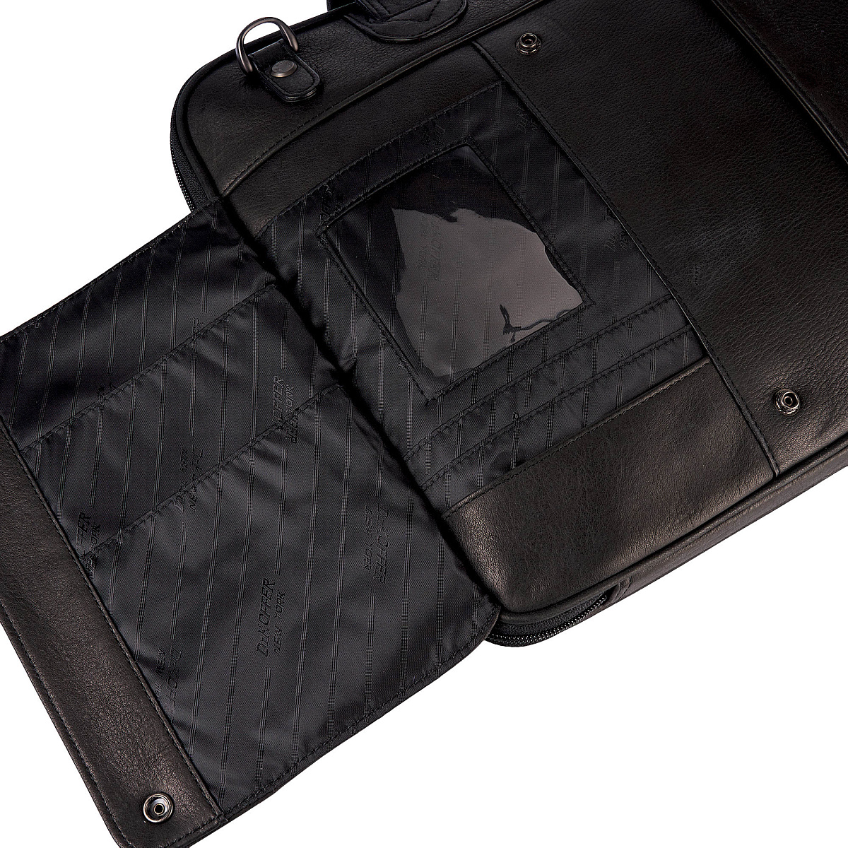 Деловая сумка Dr.Koffer из натуральной кожи черная