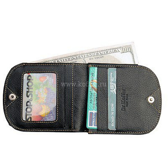 Портмоне Dr.Koffer из натуральной кожи черное