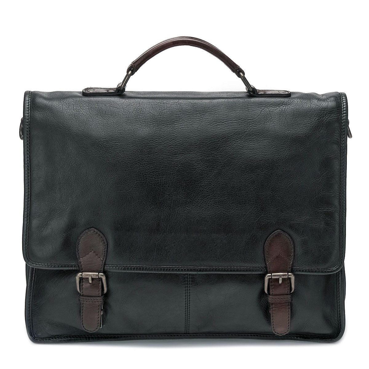 Портфель Dr.Koffer из натуральной кожи черный