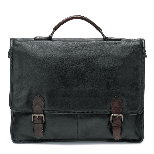 Портфель Dr.Koffer из натуральной кожи черный