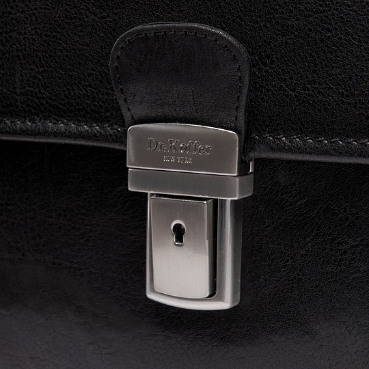 Портфель Dr.Koffer из натуральной кожи черный