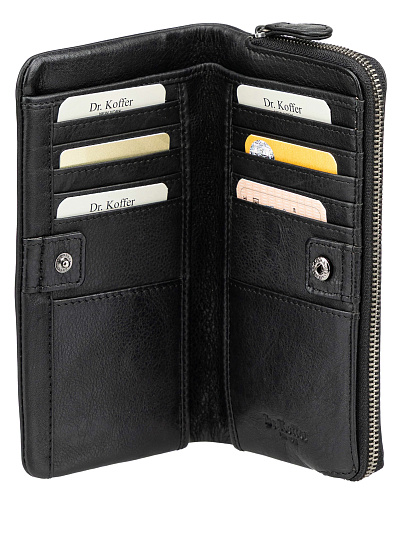 Кошелек Dr.Koffer из натуральной кожи черный