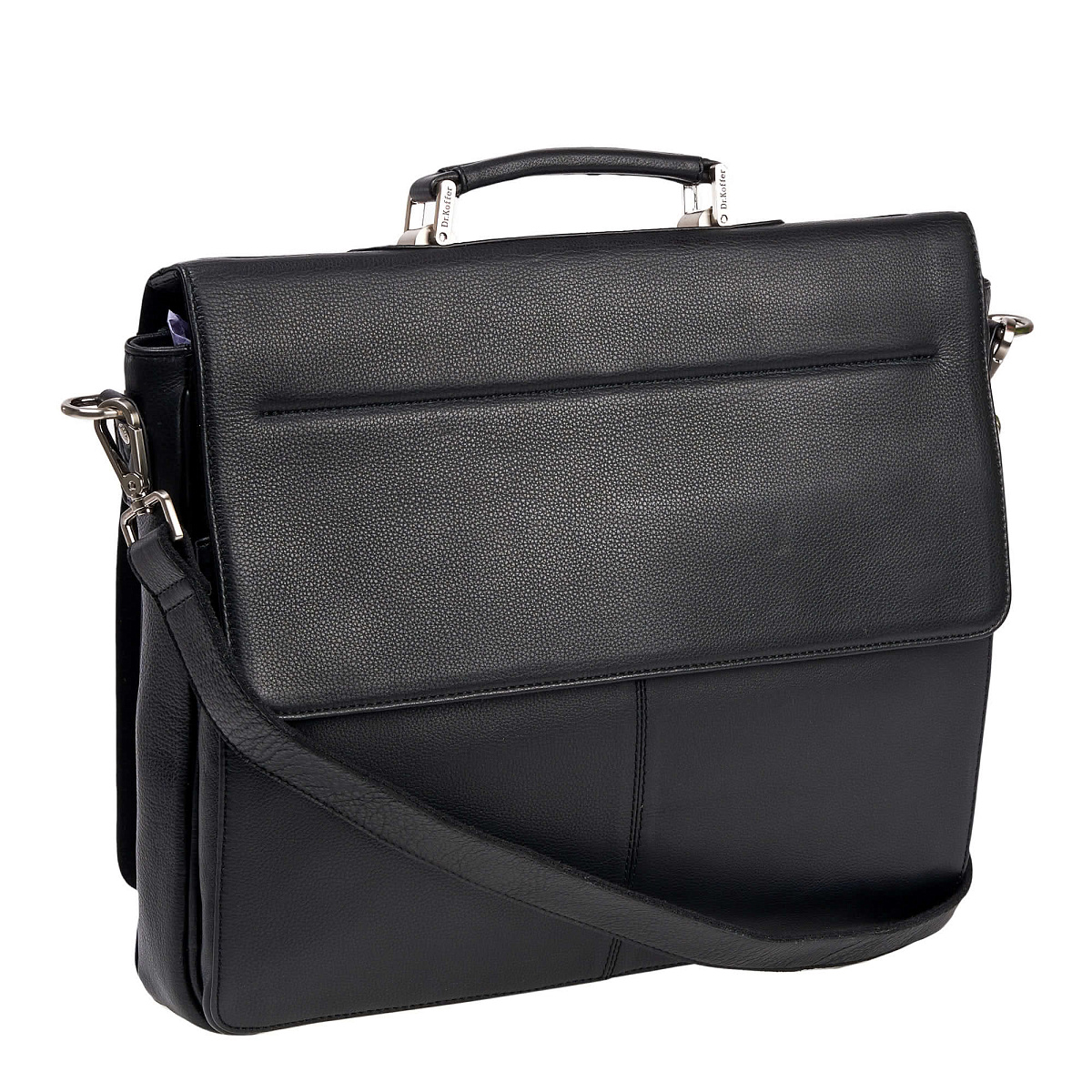 Портфель Dr.Koffer из натуральной кожи черный
