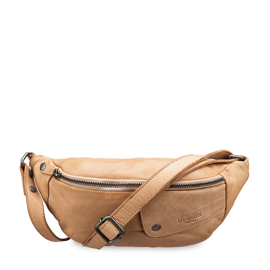 Сумка на пояс Dr. Koffer из натуральной кожи белая