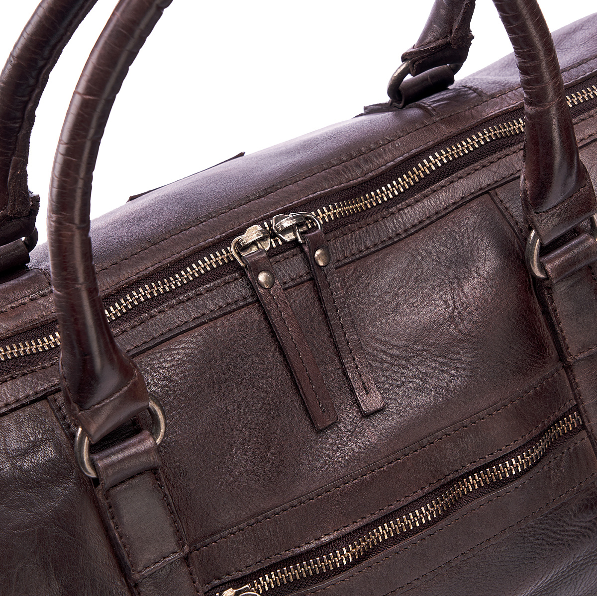 Сумка дорожная Dr.Koffer из натуральной кожи коричневая