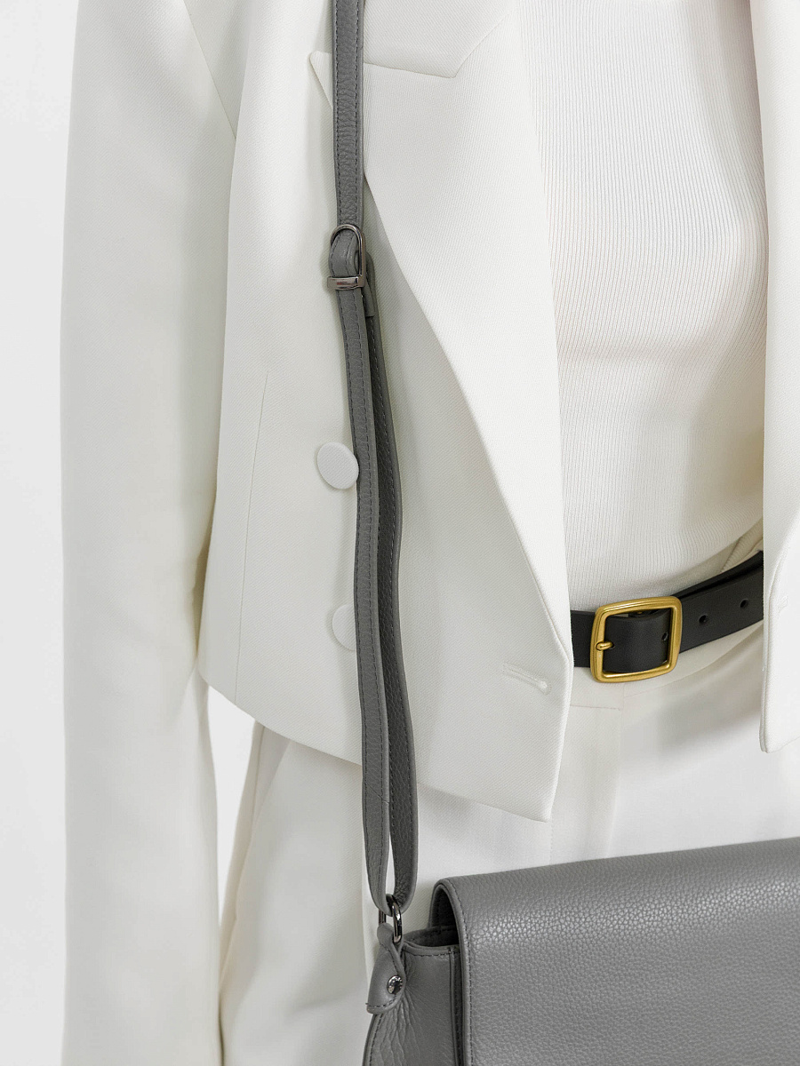 Женская сумка Dr.Koffer из натуральной кожи серая