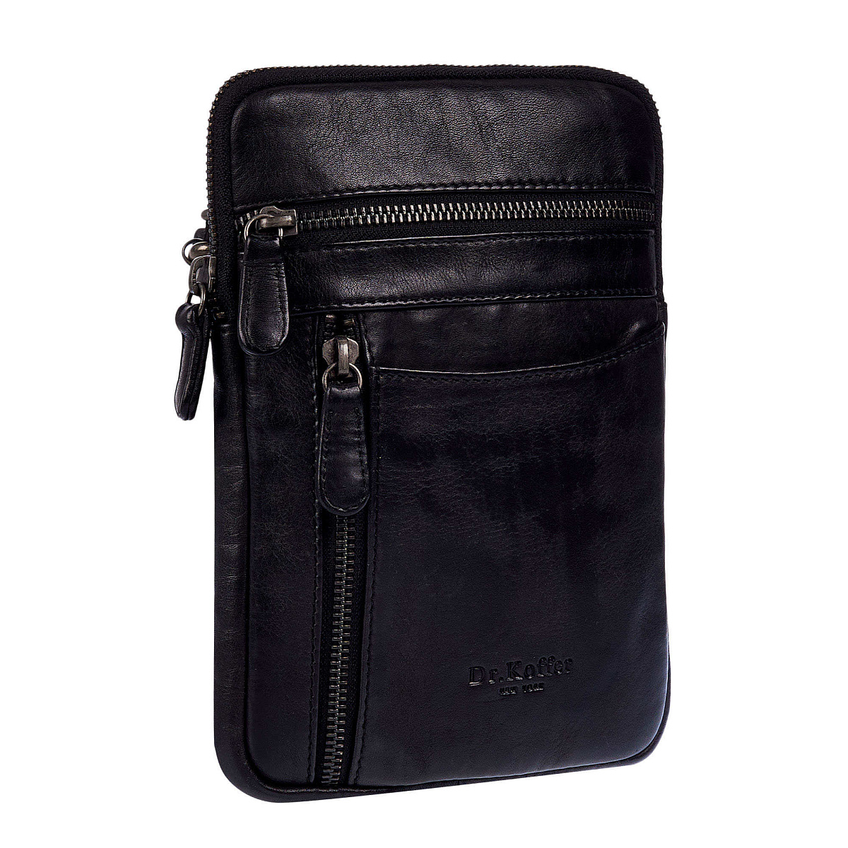 Сумка через плечо Dr.Koffer из натуральной кожи черная