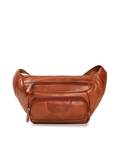 Сумка на пояс Dr. Koffer из натуральной кожи коричневая