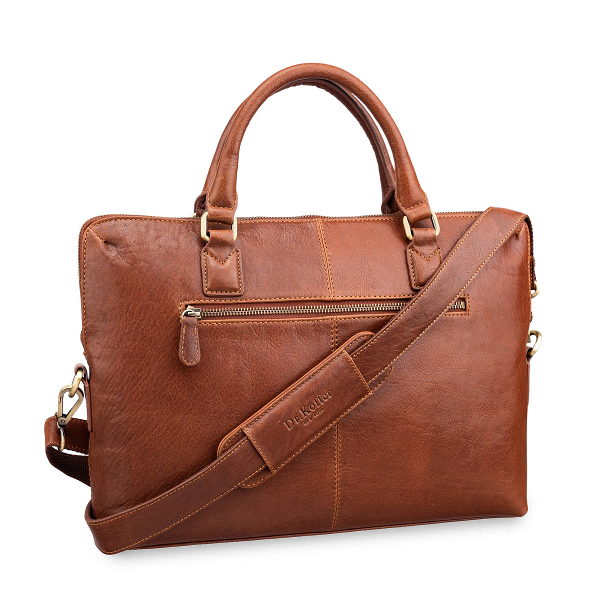 Деловая сумка Dr.Koffer из натуральной кожи коричневая