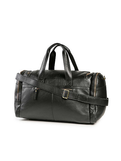 Дорожная сумка Dr. Koffer из натуральной кожи черная