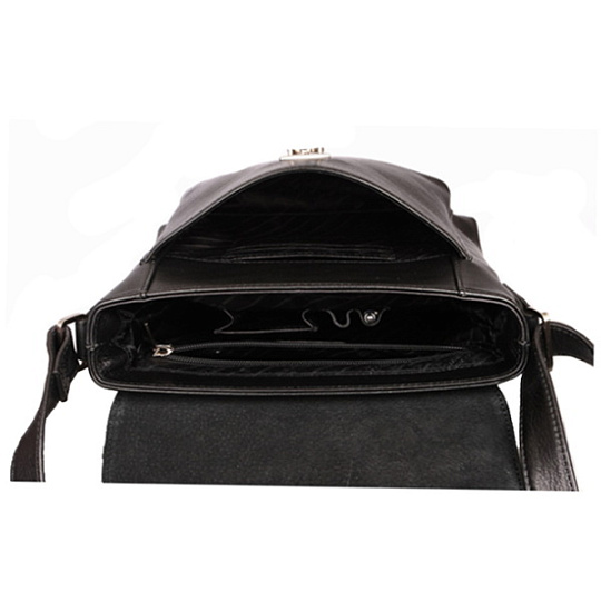 Сумка через плечо Dr.Koffer из натуральной кожи черная