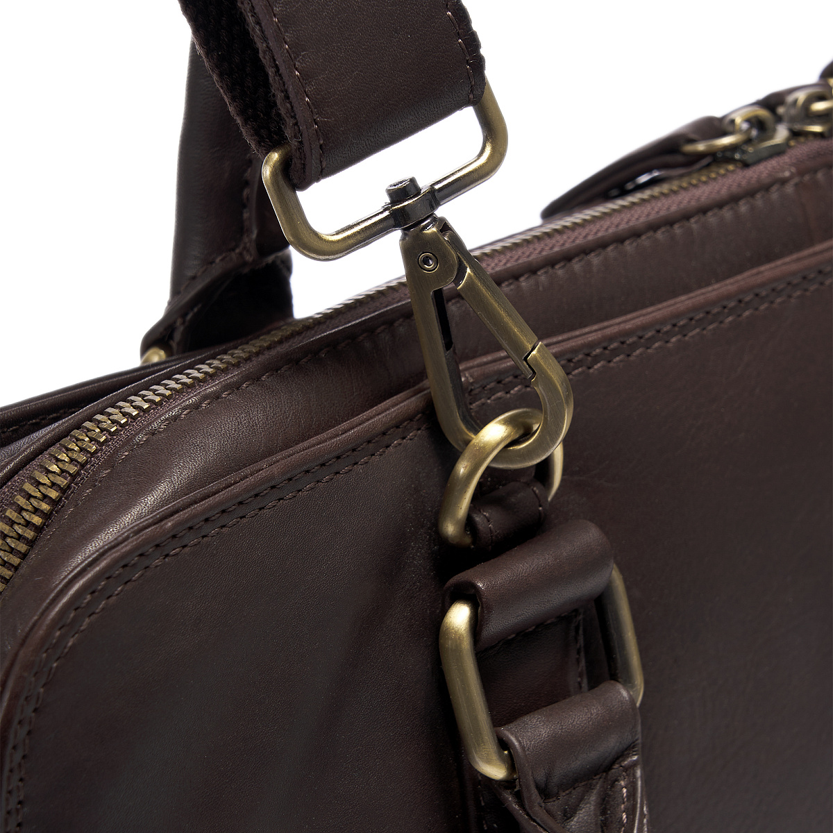 Деловая сумка Dr.Koffer из натуральной кожи темно-коричневая