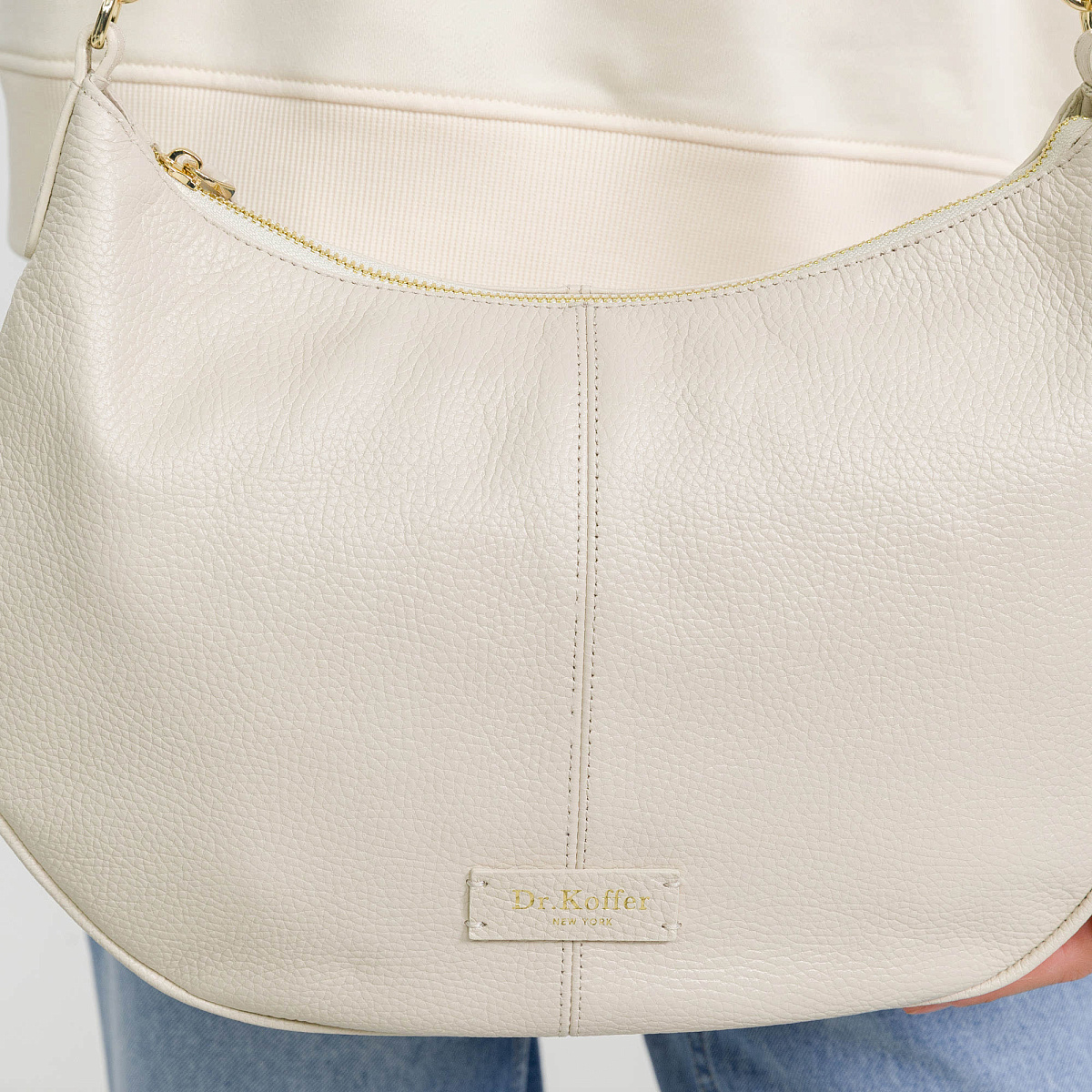 Женская сумка  Dr. Koffer из натуральной кожи бежевая