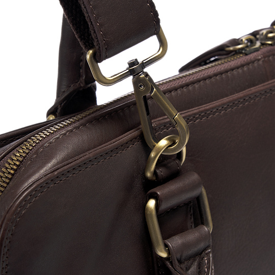 Деловая сумка Dr.Koffer из натуральной кожи темно-коричневая