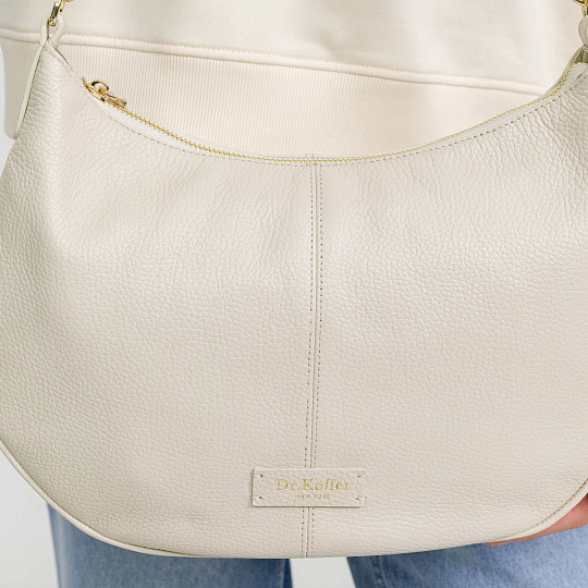 Женская сумка  Dr. Koffer из натуральной кожи бежевая