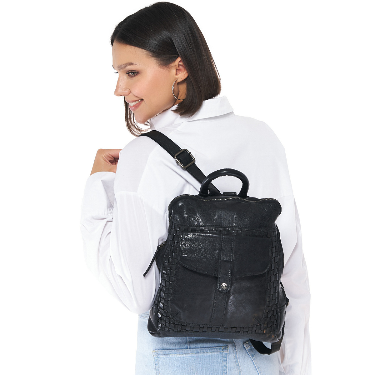 Рюкзак Dr.Koffer из натуральной кожи черный