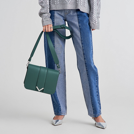 Женская сумка Dr. Koffer из натуральной кожи зеленая