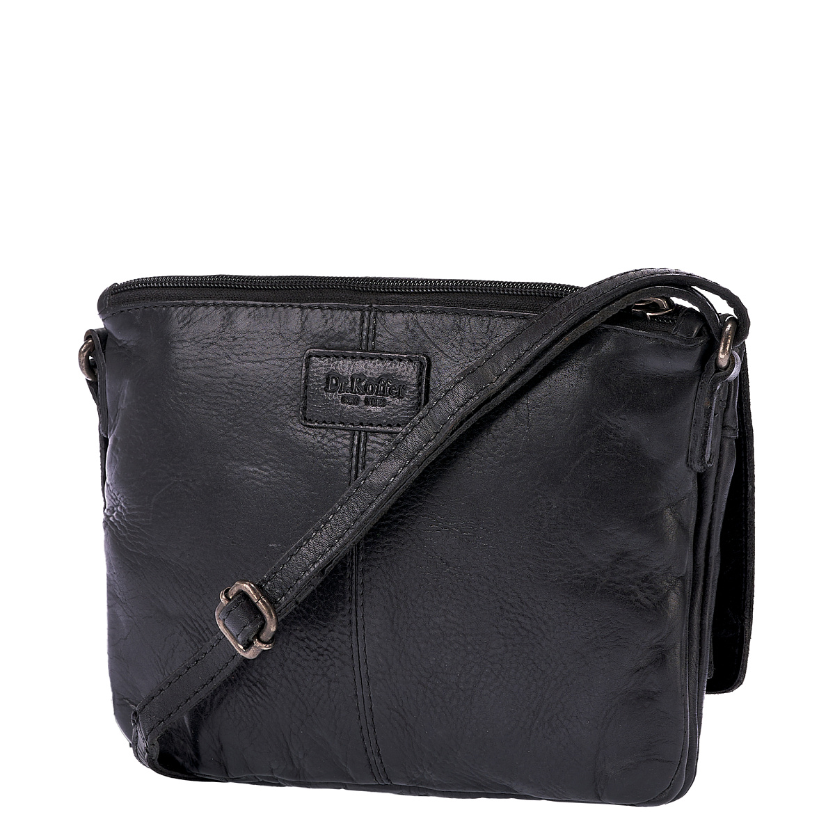 Сумка через плечо Dr.Koffer из натуральной кожи черная