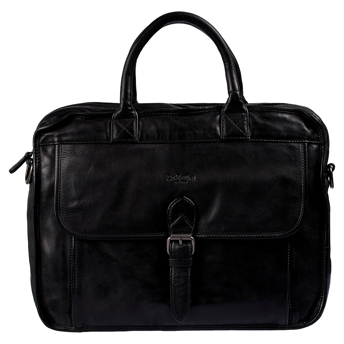 Деловая сумка Dr.Koffer из натуральной кожи черная