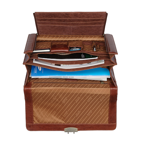 Портфель Dr.Koffer из натуральной кожи светло-коричневый