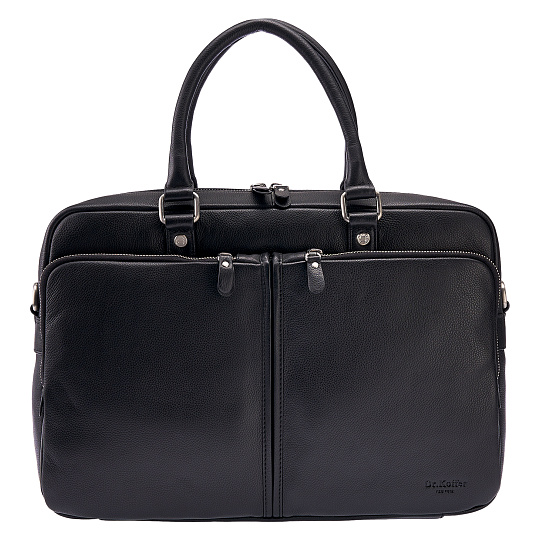 Деловая сумка Dr.Koffer из натуральной кожи черная