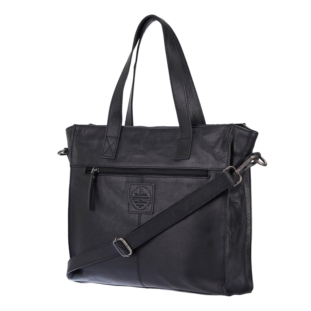 Деловая сумка Dr.Koffer из натуральной кожи черная