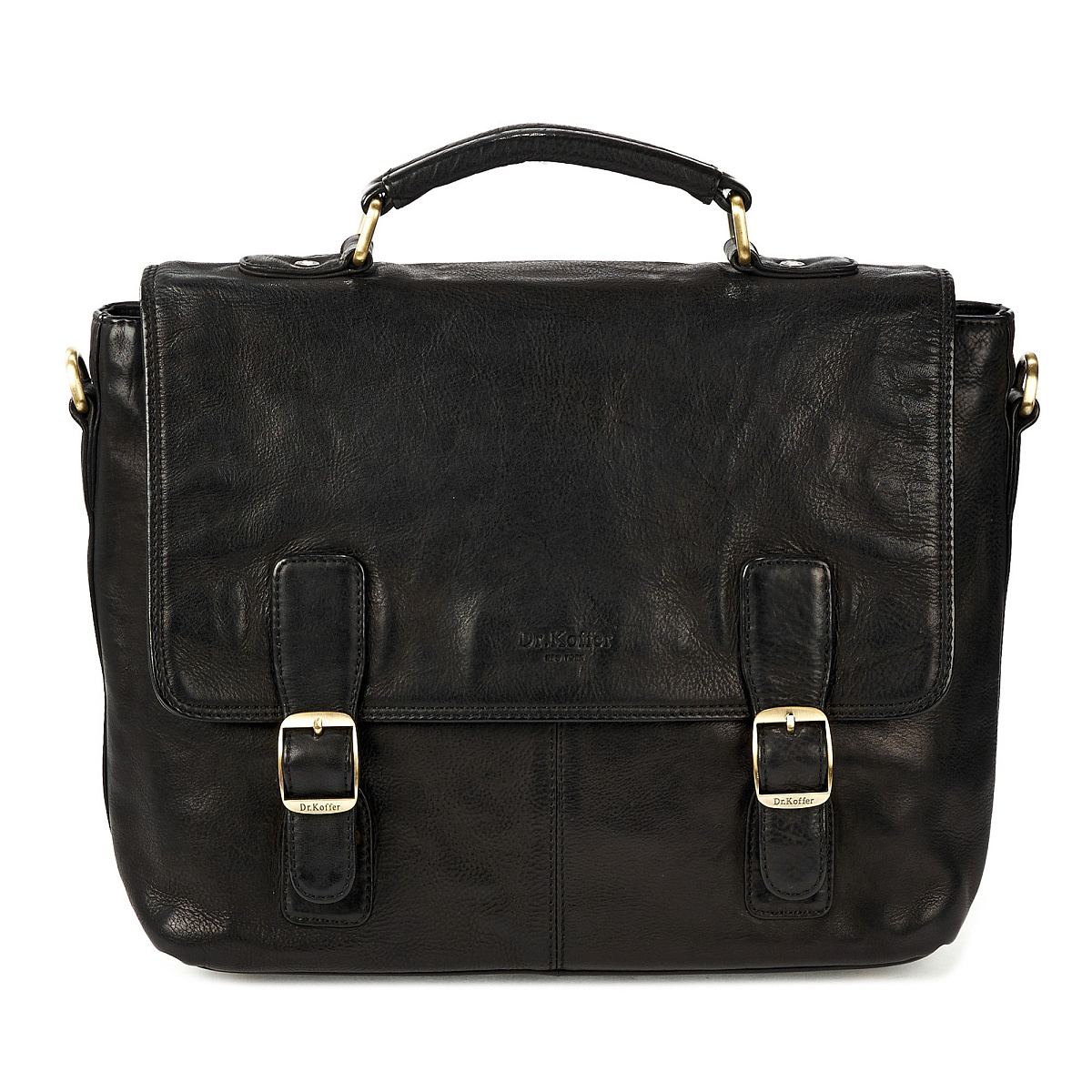 Портфель Dr.Koffer из натуральной кожи черный