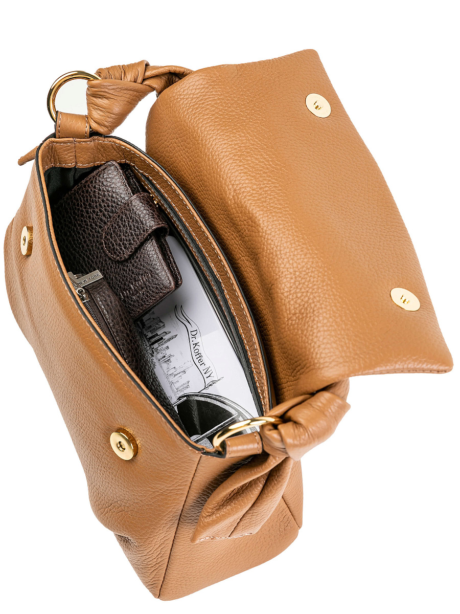 Женская сумка Dr.Koffer из натуральной кожи коричневая