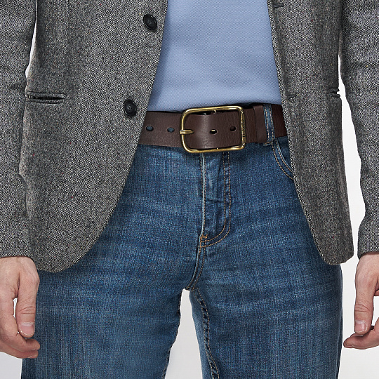 Ремень из матовой кожи с пряжкой в стиле "ретро" Dr.Koffer R033V02120-107-09