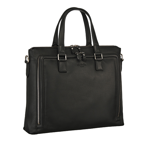 Деловая сумка Dr.Koffer из натуральной кожи черная