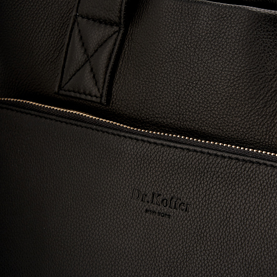 Деловая сумка Dr.Koffer из натуральной кожи черная