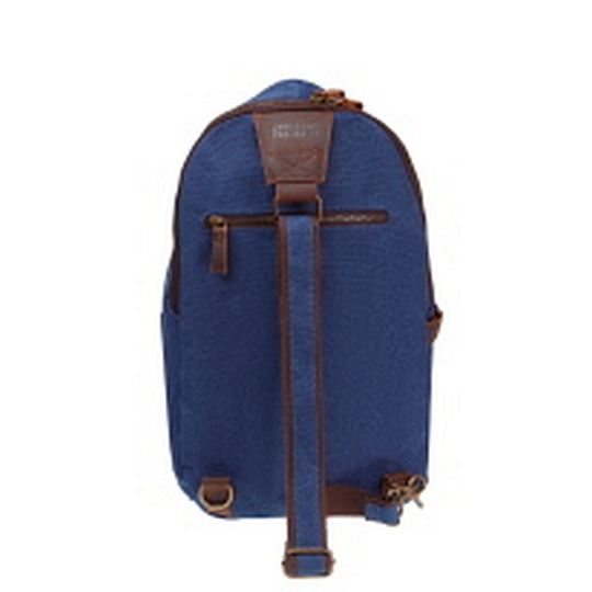 Рюкзак Dr.Koffer из канваса и натуральной кожи синий