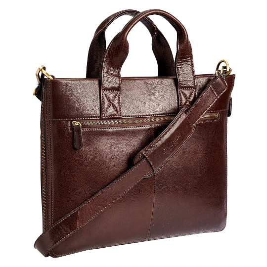 Деловая сумка Dr.Koffer из натуральной кожи темно-коричневая