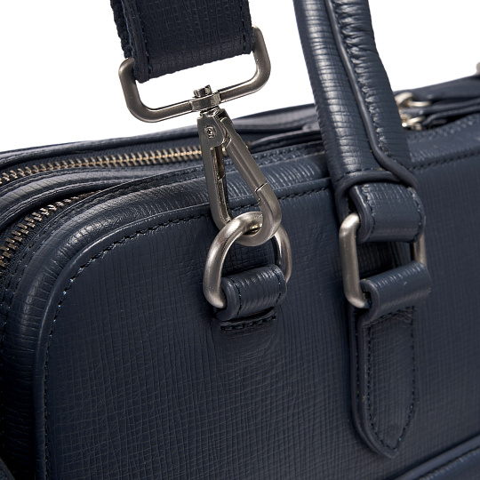 Деловая сумка Dr.Koffer из натуральной кожи синяя