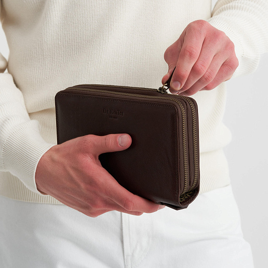 Портмоне Dr.Koffer из натуральной кожи коричневое