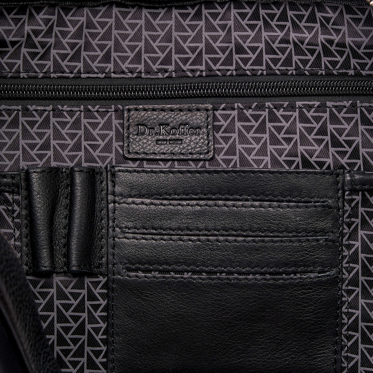 Деловая сумка Dr.Koffer из натуральной кожи черная