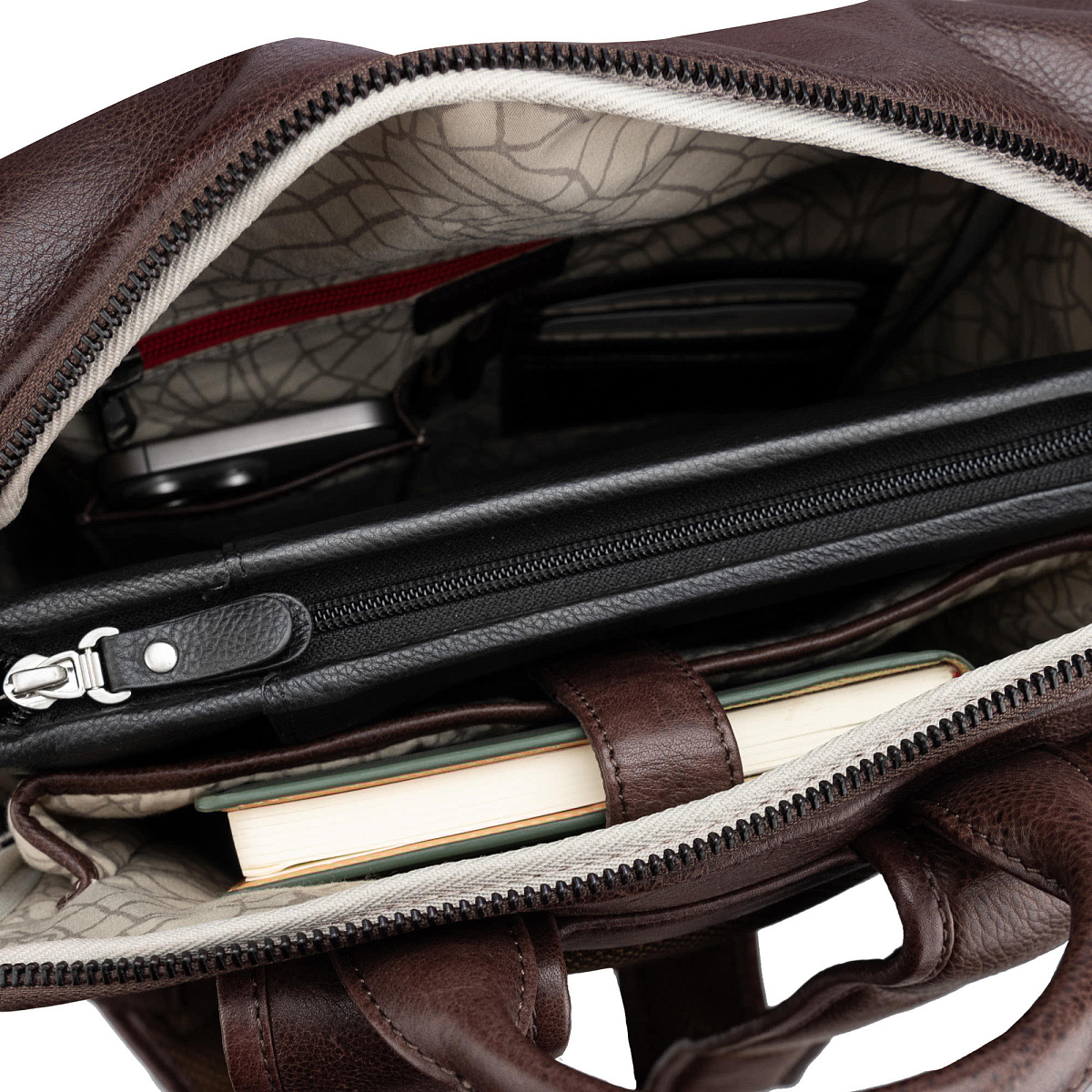 Рюкзак Dr.Koffer из натуральной кожи темно-коричневый