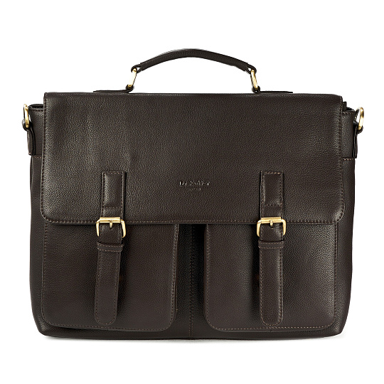 Портфель Dr.Koffer из натуральной кожи темно-коричневый