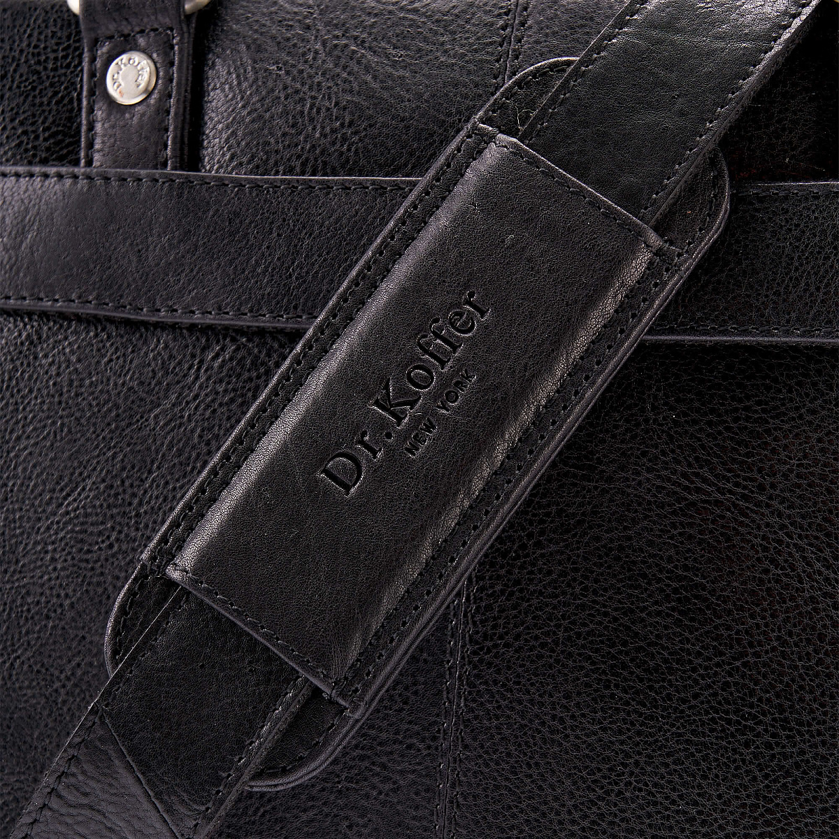 Деловая сумка Dr.Koffer из натуральной кожи черная