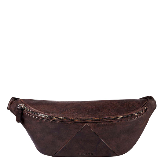 Сумка на пояс Dr. Koffer из натуральной кожи коричневая