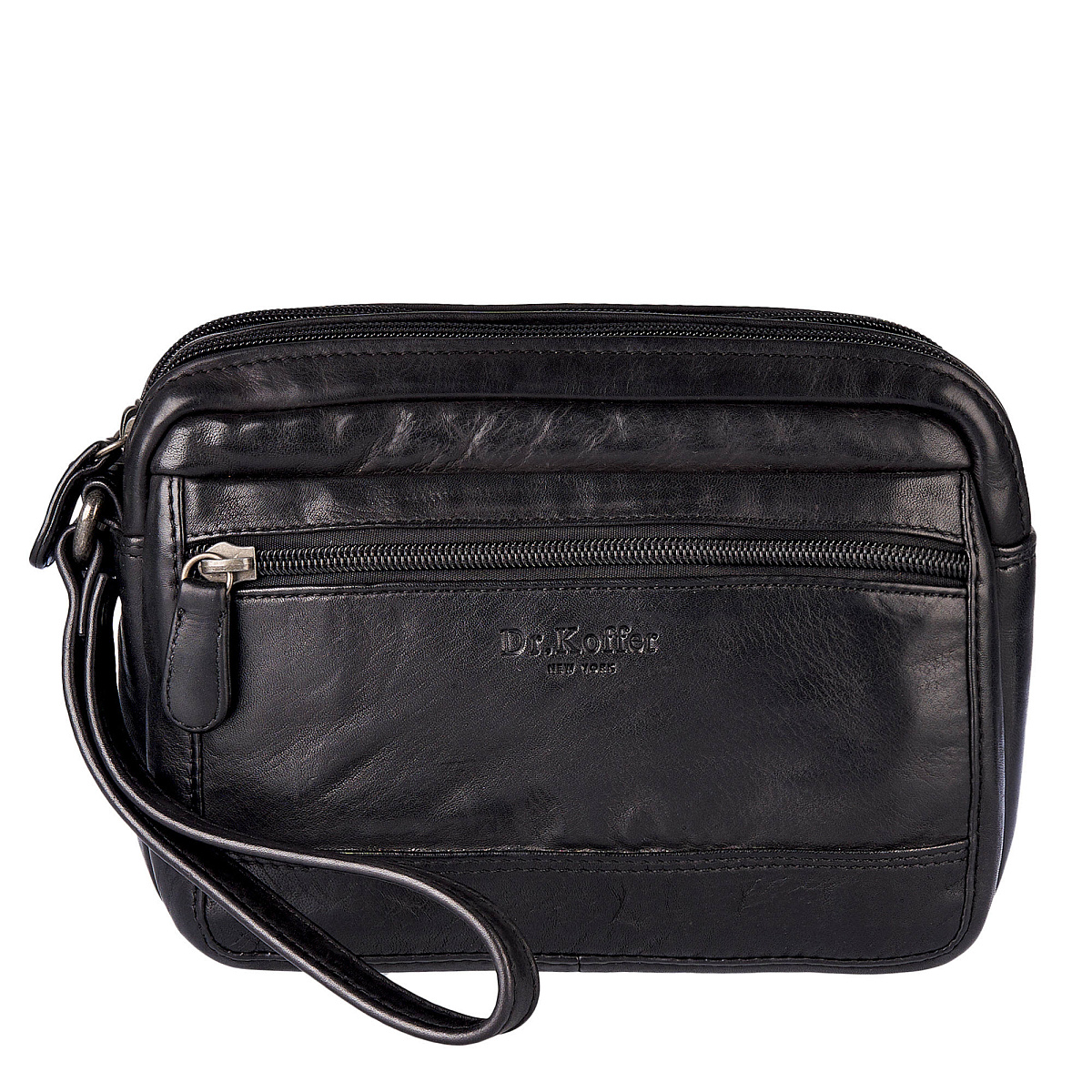 Сумка барсетка из натуральной кожи Dr. Koffer черная